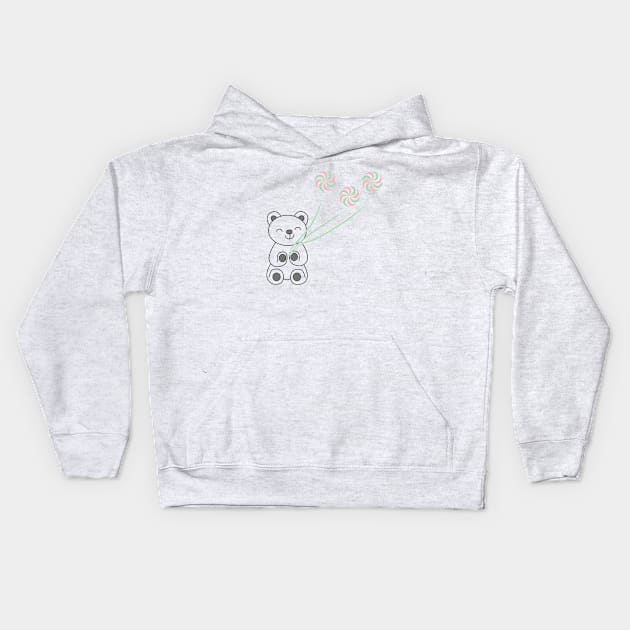 Happy little bear holding the weather vanes Kids Hoodie by Evgeniya